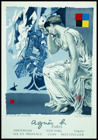 Loulou PICASSO - La leçon de peinture, 1986, affiche originale 2
