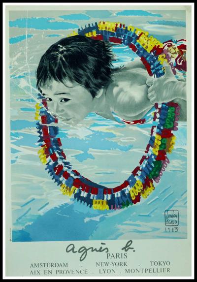 Loulou PICASSO - Le baigneur, 1983, affiche originale 2