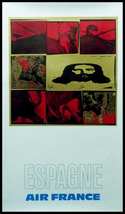 Raymond PAGES - Air France Espagne, circa 1970, affiche photogravure 2