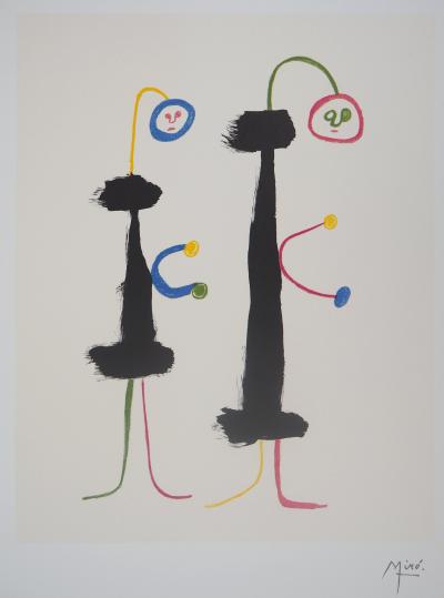 Joan Miro - Couple amoureux surréaliste - Lithographie signée 2