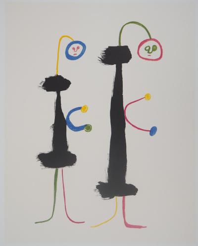 Joan MIRO (d’après) - Couple amoureux surréaliste - Lithographie signée 2