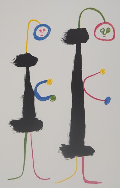 Joan Miro - Couple amoureux surréaliste - Lithographie signée 2