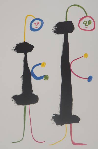 Joan Miro - Couple amoureux surréaliste - Lithographie signée 2