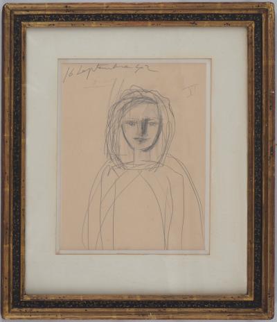 Pablo PICASSO - Portrait de jeune-fille, 1942 - Dessin signé, Certificat 2