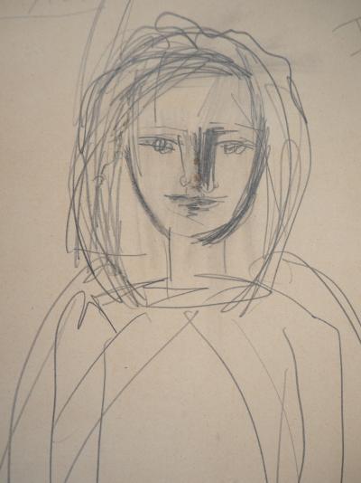 Pablo PICASSO - Portrait de jeune-fille, 1942 - Dessin signé, Certificat 2