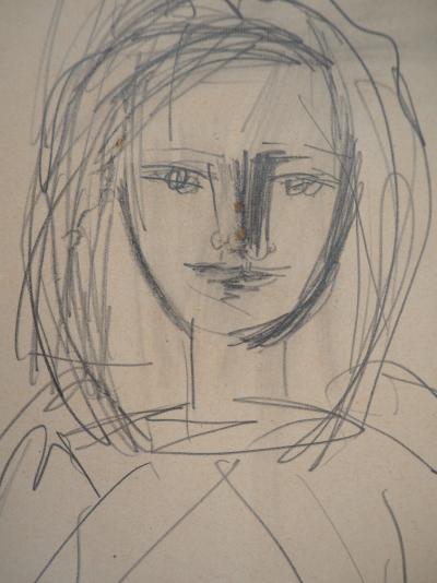 Pablo PICASSO - Portrait de jeune-fille, 1942 - Dessin signé, Certificat 2