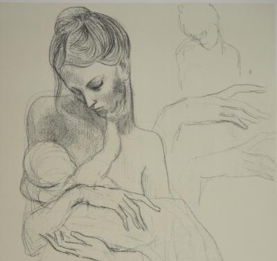 Pablo Picasso (d’après) : Maternité, Mère et enfant - Lithographie signée - 1946 2