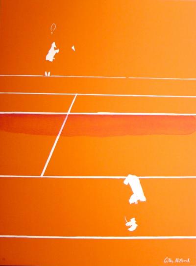Gilles AILLAUD - Tennis, 1982 - Lithograph signed in pencil