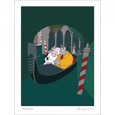 Philippe GELUCK - Le Chat : Romance à Venise - Sérigraphie signée au crayon 2