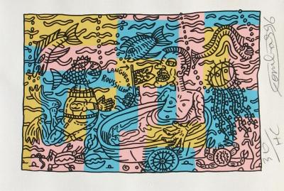 Robert COMBAS - Bassin de l’étang de Thau, 1996 - Sérigraphie signée au crayon 2
