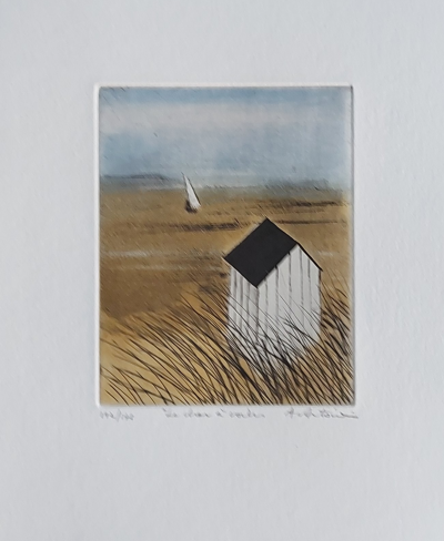 Annapia ANTONINI - Le char à voile, 1980 - Gravure originale signée au crayon 2