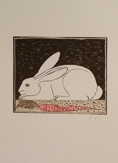 Francois-Xavier LALANNE - The Rabbit - Woodcut signed in pencil 2