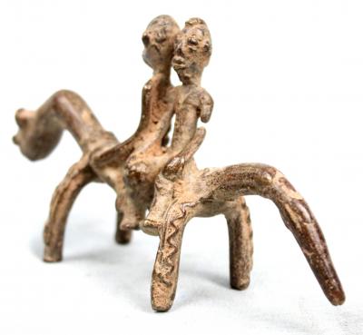 Burkina Faso - Couple de cavaliers Lobi  en bronze 2