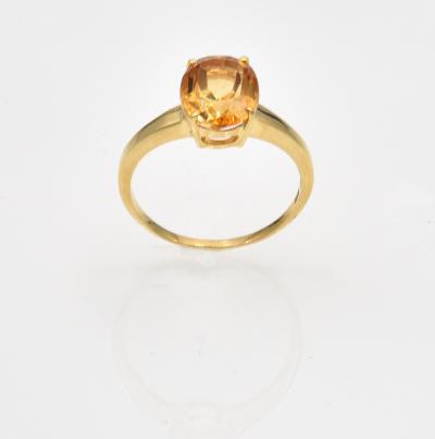 Bague or jaune citrine ovale 2,28 carats 2
