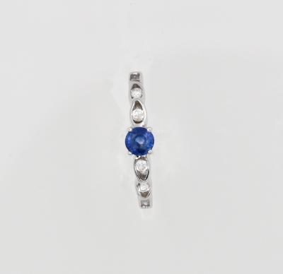 Bague or blanc saphir 0,3 carats et 4 diamants 0,16 carats 2