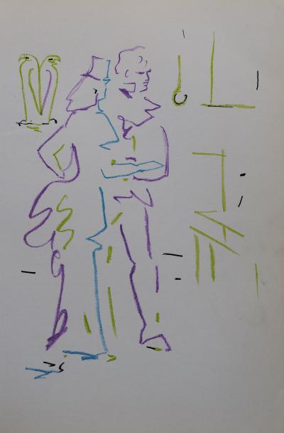 Jean COCTEAU : Couple élégant,1957 - Lithographie originale 2