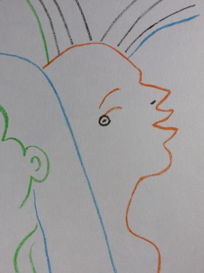 Jean COCTEAU: The three sisters - Original lithograph, 1957 2