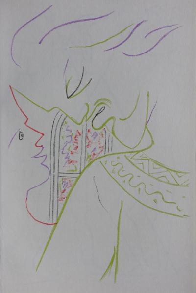 Jean COCTEAU : Le père bienveillant, 1957  - Lithographie originale 2