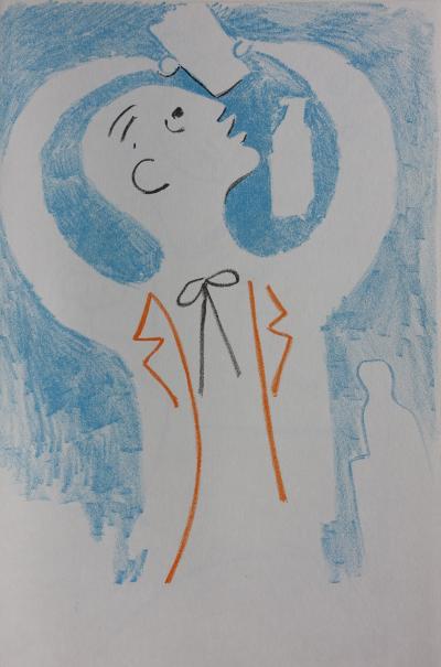 Jean COCTEAU - La fête de Bacchus, 1957, Lithographie originale