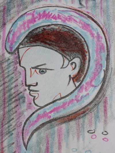 Jean COCTEAU : Le doute de Pierrot, 1957 - Lithographie originale 2