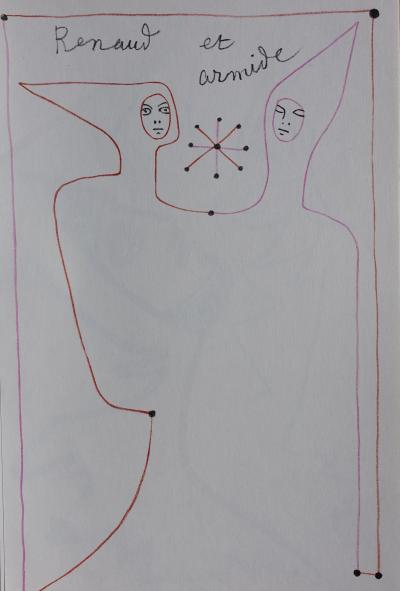 Jean COCTEAU : Renaud et Armide, 1957 - Lithographie originale 2