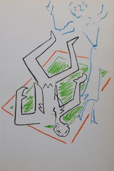 Jean COCTEAU : L’homicide, 1957  - Lithographie originale par Mourlot 2