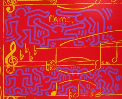 Keith HARING et Andy WARHOL- Dancing on Music Sheet, 1986 - Sérigraphie 2