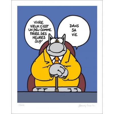 Philippe Geluck Le Chat Vieux Hours Sup Signed Silkscreen Comics Plazzart