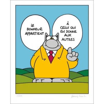 Philippe Geluck Le Chat Le Bonheur Serigraphie Comics Plazzart Philippe Geluck Le Chat Le Bonheur Serigraphie Comics Plazzart