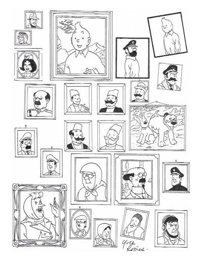 Yves Rodier, page de garde Tintin Lac, encre de Chine 2