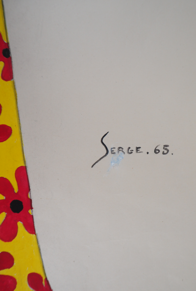 Serge PONS : Robe de soirée tahitienne - Aquarelle originale signée 2