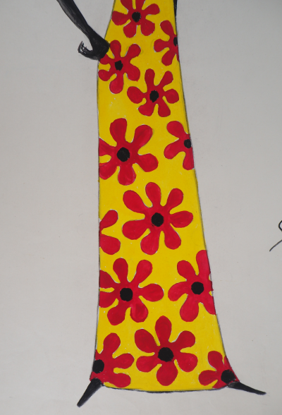 Serge PONS : Robe de soirée tahitienne - Aquarelle originale signée 2