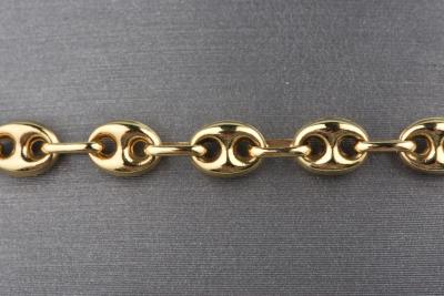 Bracelet en or jaune 18 carats maille grain de café 2