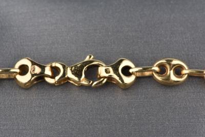 Bracelet en or jaune 18 carats maille grain de café 2