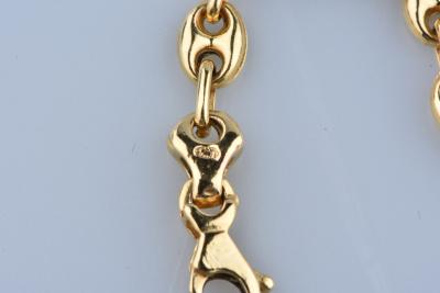 Bracelet en or jaune 18 carats maille grain de café 2