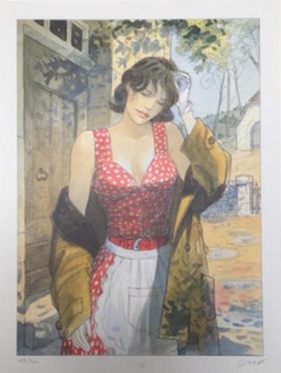 Jean-Pierre Gibrat - Cécile tablier -  Sérigraphie 2