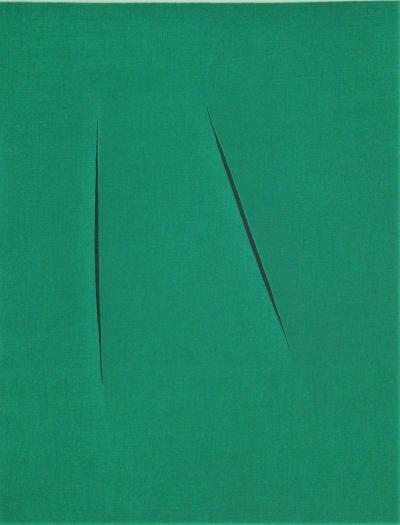 Lucio FONTANA ( d’après ) - Concetto Spaziale, 1975 - Lithographie édition limitée 2