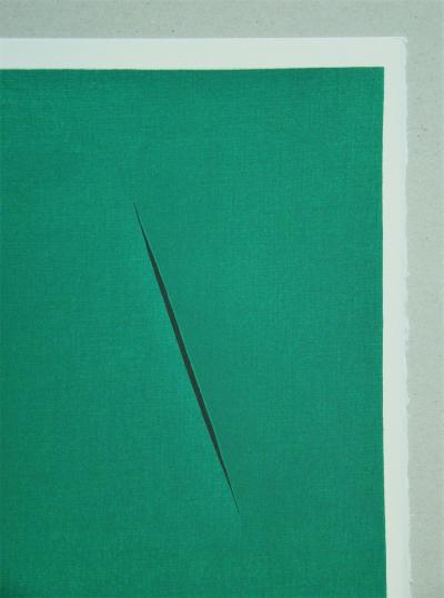 Lucio FONTANA ( d’après ) - Concetto Spaziale, 1975 - Lithographie édition limitée 2