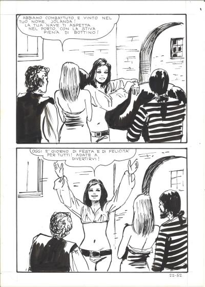 Milo MANARA - Jolanda de Almaviva, circa 1971- Planche originale à l’encre 2