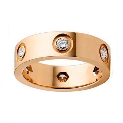 Bague en or rose avec diamants de l'éternité inspirée et stylée de Cartier 2