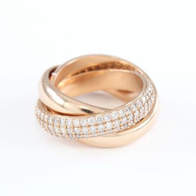 Rose Gold Cartier Inspired and Style Trinity Diamond Ring 2