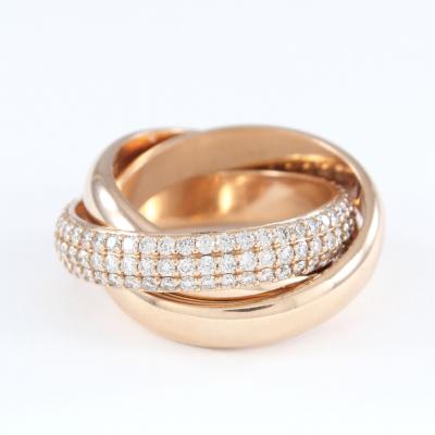 Rose Gold Cartier Inspired and Style Trinity Diamond Ring 2