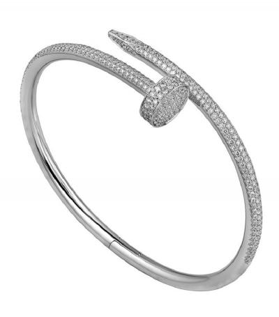 white gold cartier style bangle