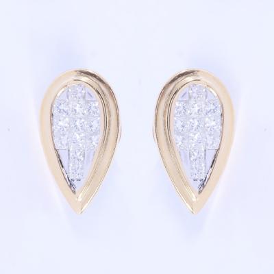 Yellow Gold Diamond Earring Studs 2