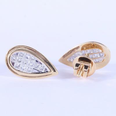 Yellow Gold Diamond Earring Studs 2