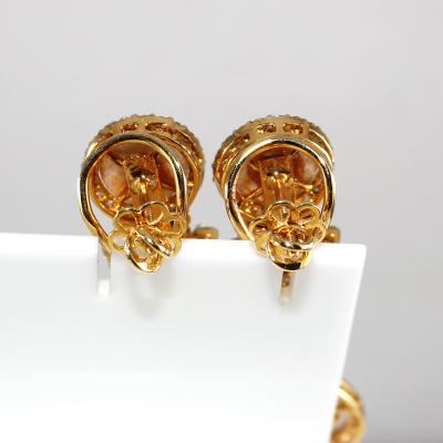 Collier de diamants, rubis et perles de style rétro en or jaune avec boucles d’oreilles longues assorties 2