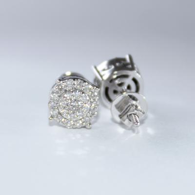 Clous d’oreilles en or blanc et diamants 2