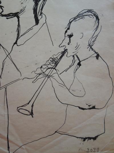 Edouard GOERG - Musique, étude de clarinettiste - Dessin original signé 2