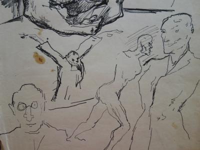 Edouard GOERG - Etude de marin et autres personnages - Dessin original signé 2