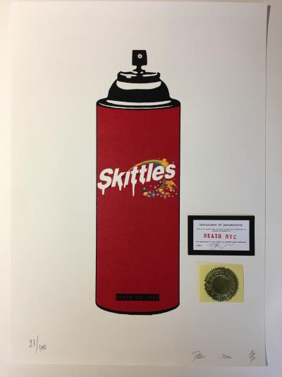 Death NYC - Skittles red spray, 2012 - Sérigraphie signée au crayon 2